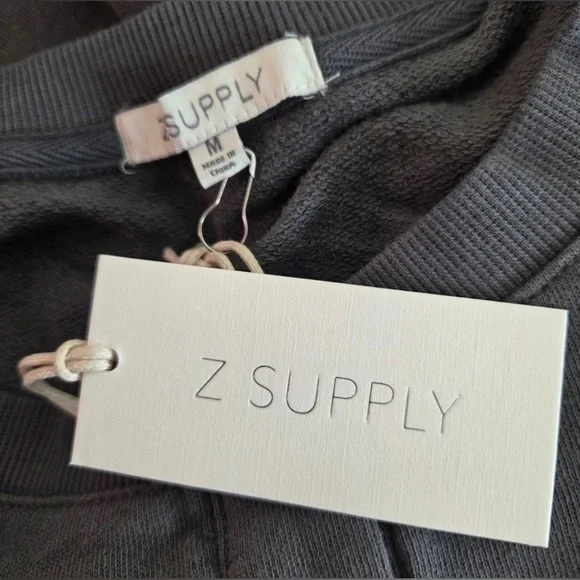 REVOLVE Z Supply NWT Ruffle Henley Maxi Dress Charcoal Gray Long Sleeve, Medium. - Picture 10 of 14